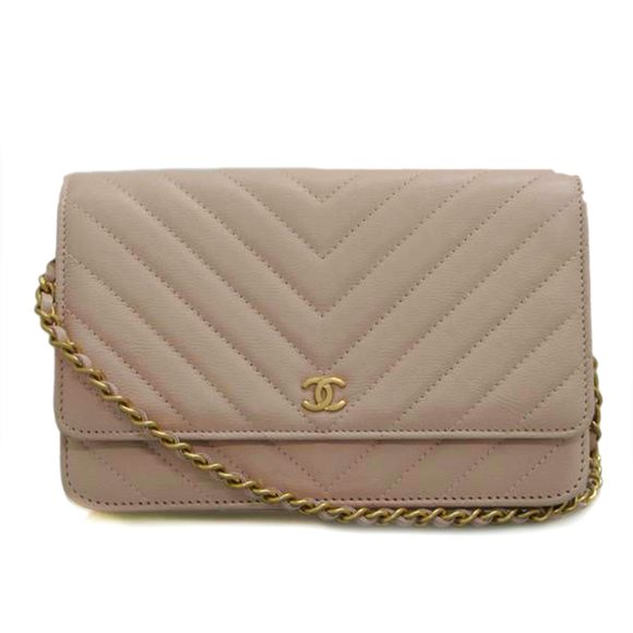 Chanel Bag Matelasse Chain V Pink Stitch Wallet - Picture 2 of 7